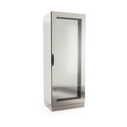 Monoblock wardrobe with transparent doors (stainless steel) ASV1884X