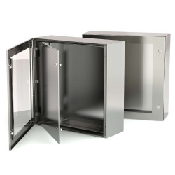 Wall-mounted cabinet with transparent door and inner door (stainless steel) STV503515X