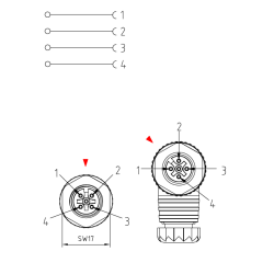 Złącze M12 okrągłe do montażu 12FC4000-ATEX