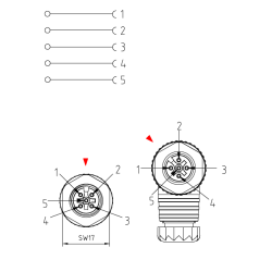 Złącze M12 okrągłe do montażu 12FC5000-ATEX