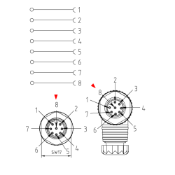 Złącze M12 okrągłe do montażu 12FC8000-ATEX