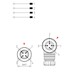 M12 circular connector for mounting 12MB4000-ATEX