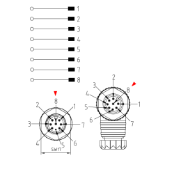 Złącze M12 okrągłe do montażu 12MC8000-ATEX