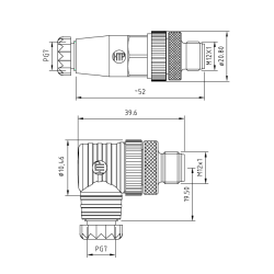 Złącze M12 okrągłe do montażu B-12MC5000