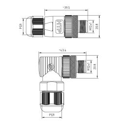 Złącze M12 okrągłe do montażu B-12MB5000-SK