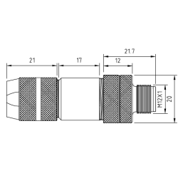 Złącze M12 okrągłe do montażu B-12M15000