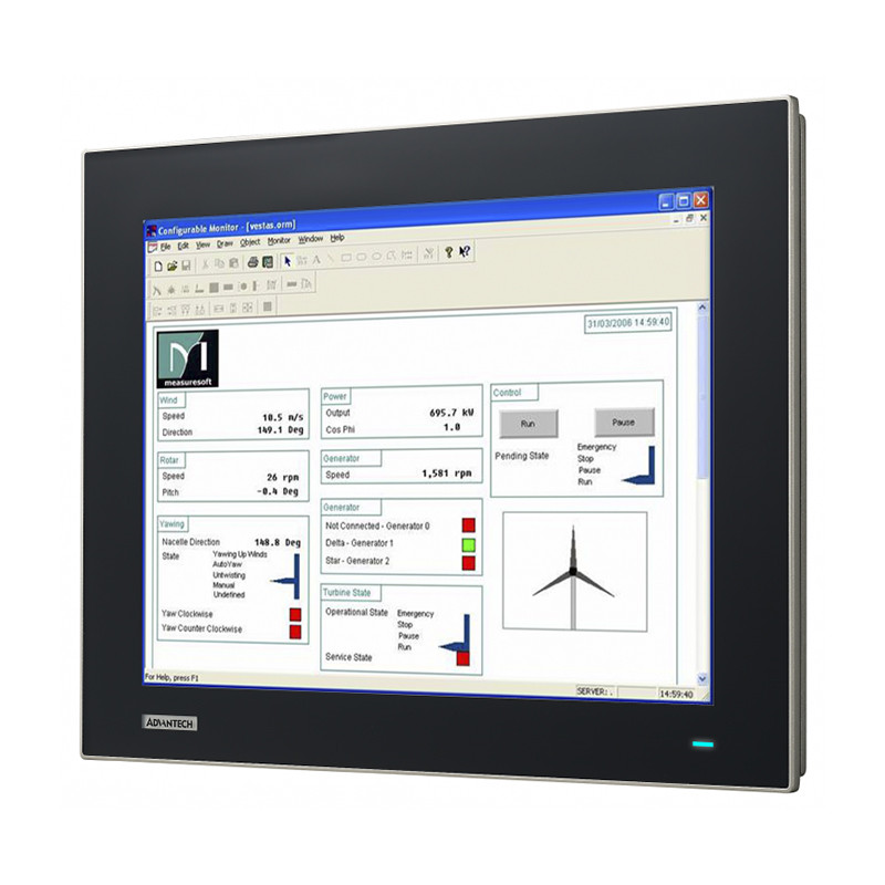 FPM-7151T - Monitor LCD industrial TFT XGA de 15 "cu intrare VGA și DP, IP66