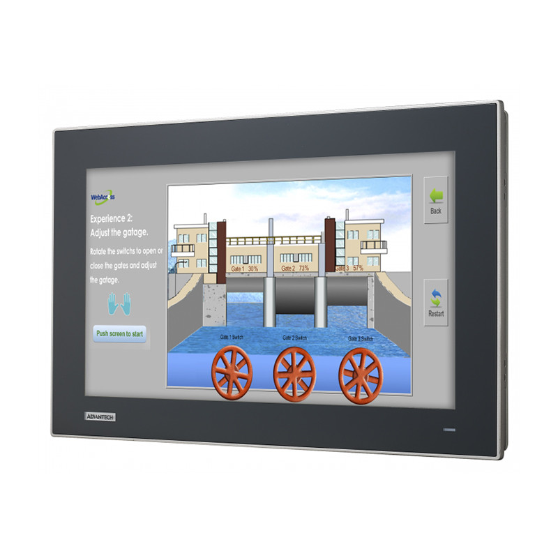 FPM-7151W Moniteur industriel, plateau plat 15,6 "LCD WXGA TFT avec entrée VGA & DVI-D, PCT