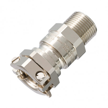ADE-1F2 A - Metal cable glands with integrated clamping module for uninterrupted wire