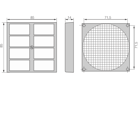 FF80 - Capot de ventilateur - 80 x 80 mm | DACPOL Pologne