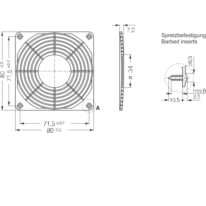 LZ32-3 - Capot de ventilateur - 80 x 80 mm | DACPOL Pologne