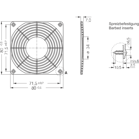 LZ32-3 - Capot de ventilateur - 80 x 80 mm | DACPOL Pologne