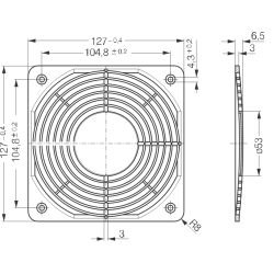 LZ30-P - Osłona wentylatora - 127 x 127 mm