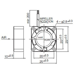 02510SS-12P-AA-00 Осевий вентилятор DC 12V 0,84W | DACPOL Польща