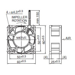 06025SS-24R-A-D0 DC aksijalni ventilator 24V 3,6W | ДАЦПОЛ Пољска