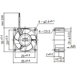 03828DA-12R-A-00 DC aksijalni ventilator 12V 7,56W | ДАЦПОЛ Пољска