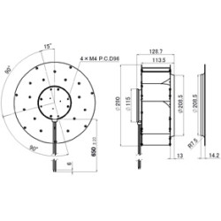 F280A4-113-D0510 DC radijalni ventilator 24V 91,2W | ДАЦПОЛ Пољска