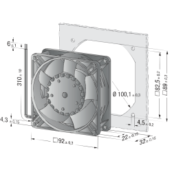 Осьовий вентилятор 3312 NHH DC 12 В 3,4 Вт | DACPOL Польща
