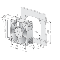 Ventilateur axial CC 614 NGML 24 V 1,2 W | DACPOL Pologne