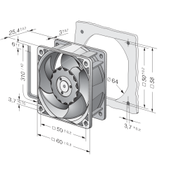 622 HH DC-Axiallüfter 12 V 3,5 W | DACPOL Polen