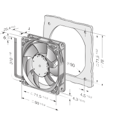 Ventilador axial de CC 8452 GL 12 V 0,4 W | DACPOL Polonia
