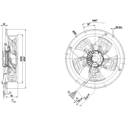 В3Г300-ЦТ80-П1 ЕЦ аксијални вентилатор 110В 230В | ДАЦПОЛ Пољска