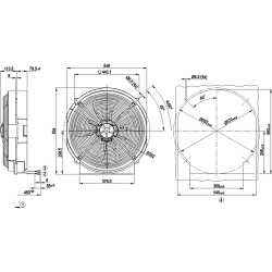 Ventilador axial EC W3G450-JC28-30 230 V 345 W | DACPOL Polonia