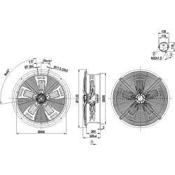 W6D910-CB05-80 AC ašinis ventiliatorius 230V 1510W | DACPOL Lenkija