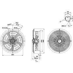 W6E630-CO01-80 AC axial fan 230V 350W | DACPOL Poland
