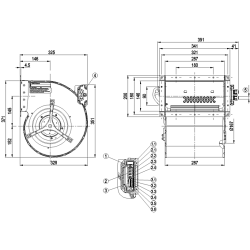 Ventilateur radial EC D3G200-HD02-02 230 V 750 W | DACPOL Pologne