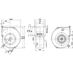 G2D140-AC38-03 Wentylator AC promieniowy 400/400/400/400/480/480V 145/80/190/90/225/120W | DACPOL Polska