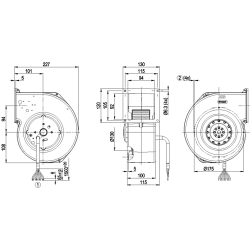 G2D160-AF12-03 AC radiální ventilátor 400/400/400/400/480/480V 320/160/305/155/340/200W | DACPOL Polsko