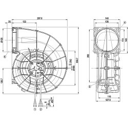 Ventilador radial EC G3G190-RC05-02 230 V 83 W | DACPOL Polonia