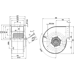 G4D250-DC14-02 AC centrifugal fan 400/400/400/400/480/480V 575/410/710/415/770/535W | DACPOL Poland