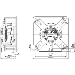 Ventilador radial EC K3G250-RR09-P1 110 V 540 W | DACPOL Polonia