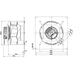 K3G310-RS01-I2 EC radiální ventilátor 230V 730W | DACPOL Polsko