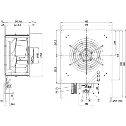 K3G400-RP45-20 EC radialinis ventiliatorius 230V 340W | DACPOL Lenkija