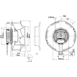 Радиальный вентилятор EC R3G310-RR05-H1 230 В 500 Вт | DACPOL Польша