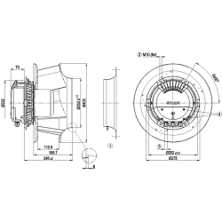 R3G355-PV70-01 EC radialinis ventiliatorius 400V 2900W | DACPOL Lenkija