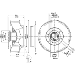 R3G355-RB03-03 EC radiální ventilátor 230V 168W | DACPOL Polsko