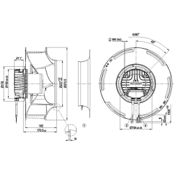 Радиальный вентилятор EC R3G355-RS13-P1 110 В 540 Вт | DACPOL Польша