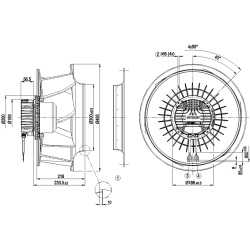 R3G450-RJ74-21 EC радіальний вентилятор 230V 750W | DACPOL Польща