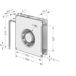 RG 125-19/12 N DC radial fan 12V 5.2W
