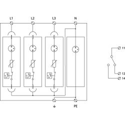 FLP-EV12,5-VBH/3S+1 - Ogranicznik przepięć