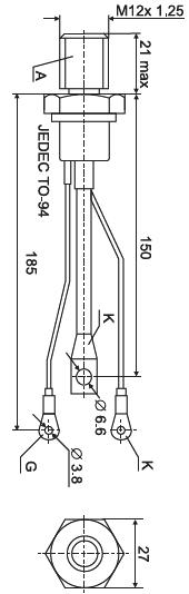 Tyrystor lamina T52, F51, T52, F52