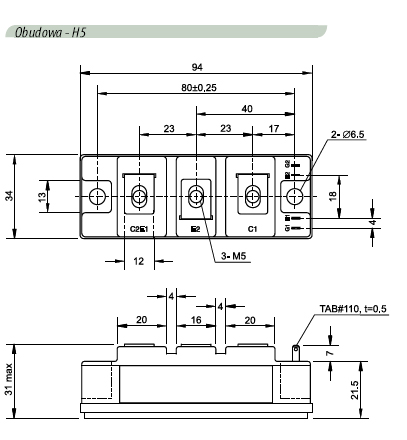 3 GENERACJA MODUŁÓW IGBT - SERIA H obudowa h2