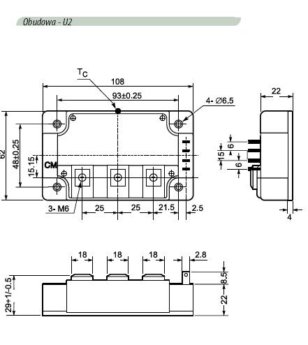 3 GENERACJA MODUŁÓW IGBT - SERIA U obudowa U2