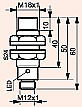 Dwuprzewodowe czujniki indukcyjne (TIDC ,DC, 2 PRZEWODY) M18x1