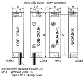 MAGNETYCZNY WYŁĄCZNIK BEZPIECZEŃSTWA - ANATOM 6S - 78S - 98S wymiary