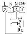 Termostat bimetalowy naścienny super płaski MODEL BERLIN RTBSB-201.065 schemat podłaczeniowy